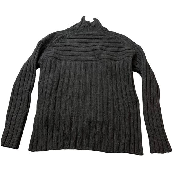 Everlane‎ Womens Ribbed Black Wool Cashmere Blend Sweater Thick Chunky Size XS - Picture 1 of 8